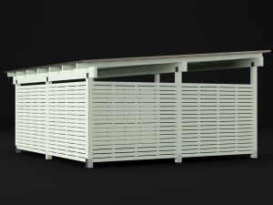woden carport 5 Model 3D