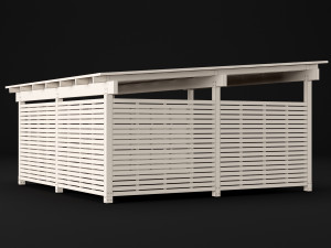 woden carport 5 Model 3D