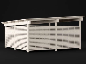 woden carport 5 3D Model