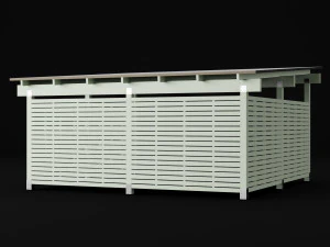 woden carport 5 3D Model