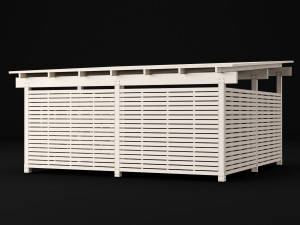 woden carport 5 Model 3D