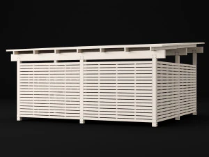 woden carport 5 3D Model