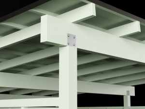 woden carport 5 Model 3D