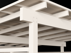 woden carport 5 Model 3D