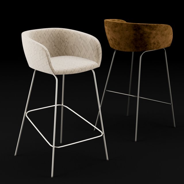 bar chair 2 Model 3D .c4d .max .obj .3ds .fbx .stl .blend 