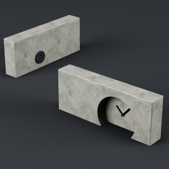 table clock 3D 模型 .c4d .max .obj .3ds .fbx .stl .blend 
