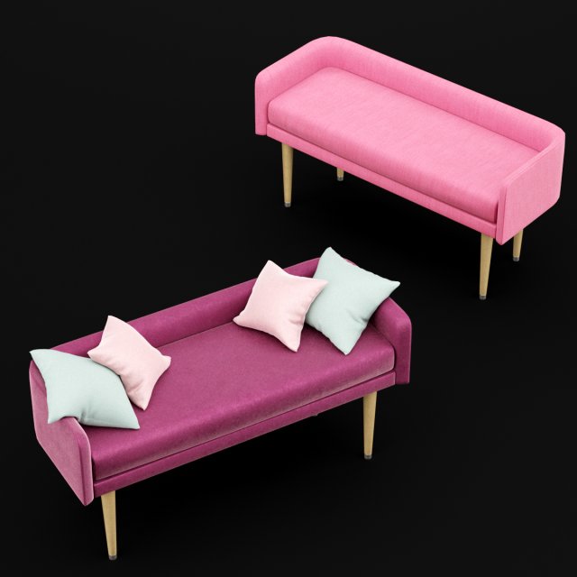 bed bench 4 Modelo 3D .c4d .max .obj .3ds .fbx .stl .blend 