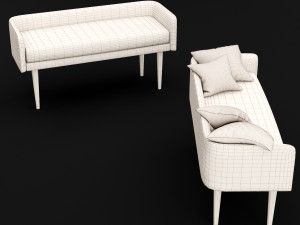 bed bench 4 Modelo 3D