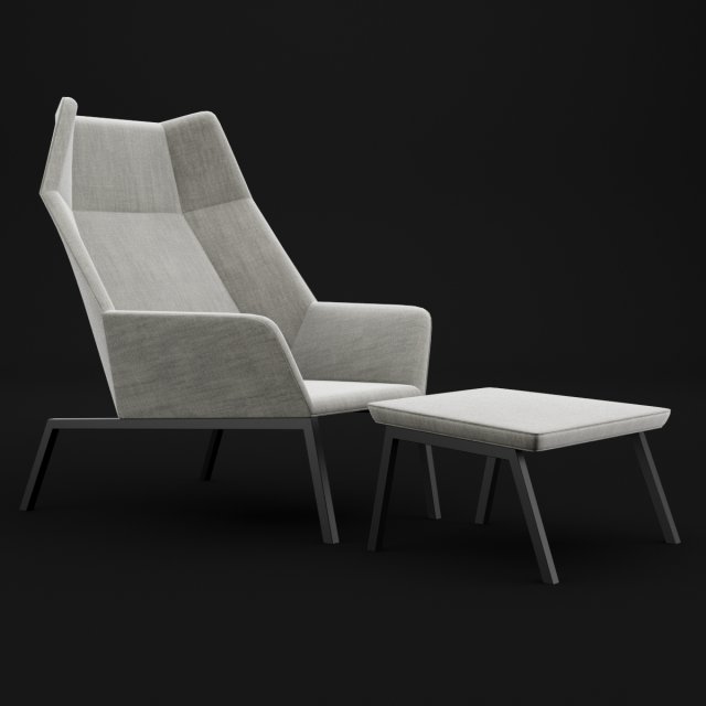 chair whith pouf Modèle 3D .c4d .max .obj .3ds .fbx .stl .blend 