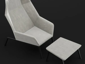 chair whith pouf 3D Model