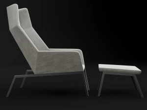 chair whith pouf 3D Model