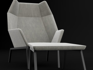 chair whith pouf Modèle 3D