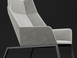 chair whith pouf Modèle 3D