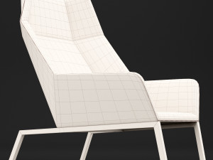 chair whith pouf Modèle 3D