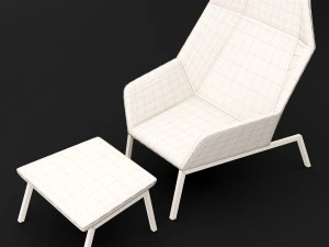 chair whith pouf 3D Model