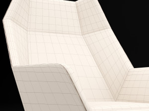 chair whith pouf Modèle 3D