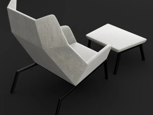 chair whith pouf 3D Model