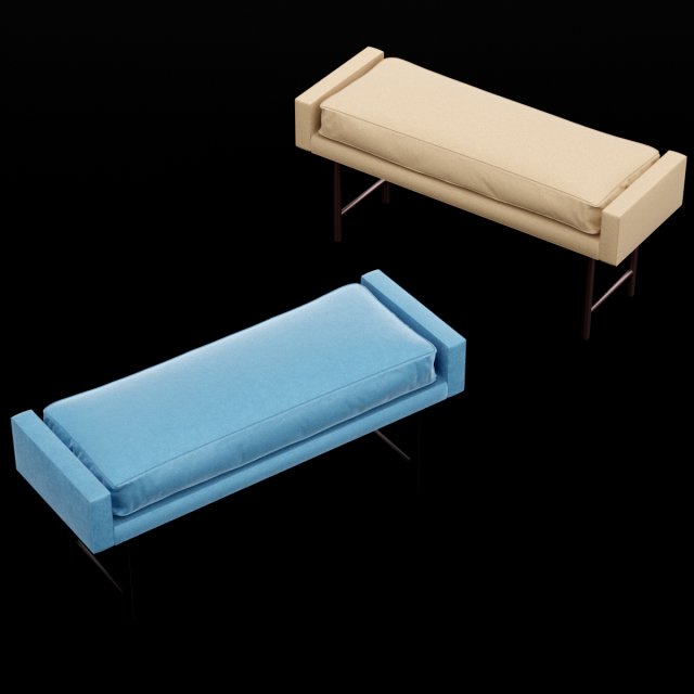 bed bench 5 3D 模型 .c4d .max .obj .3ds .fbx .stl .blend 