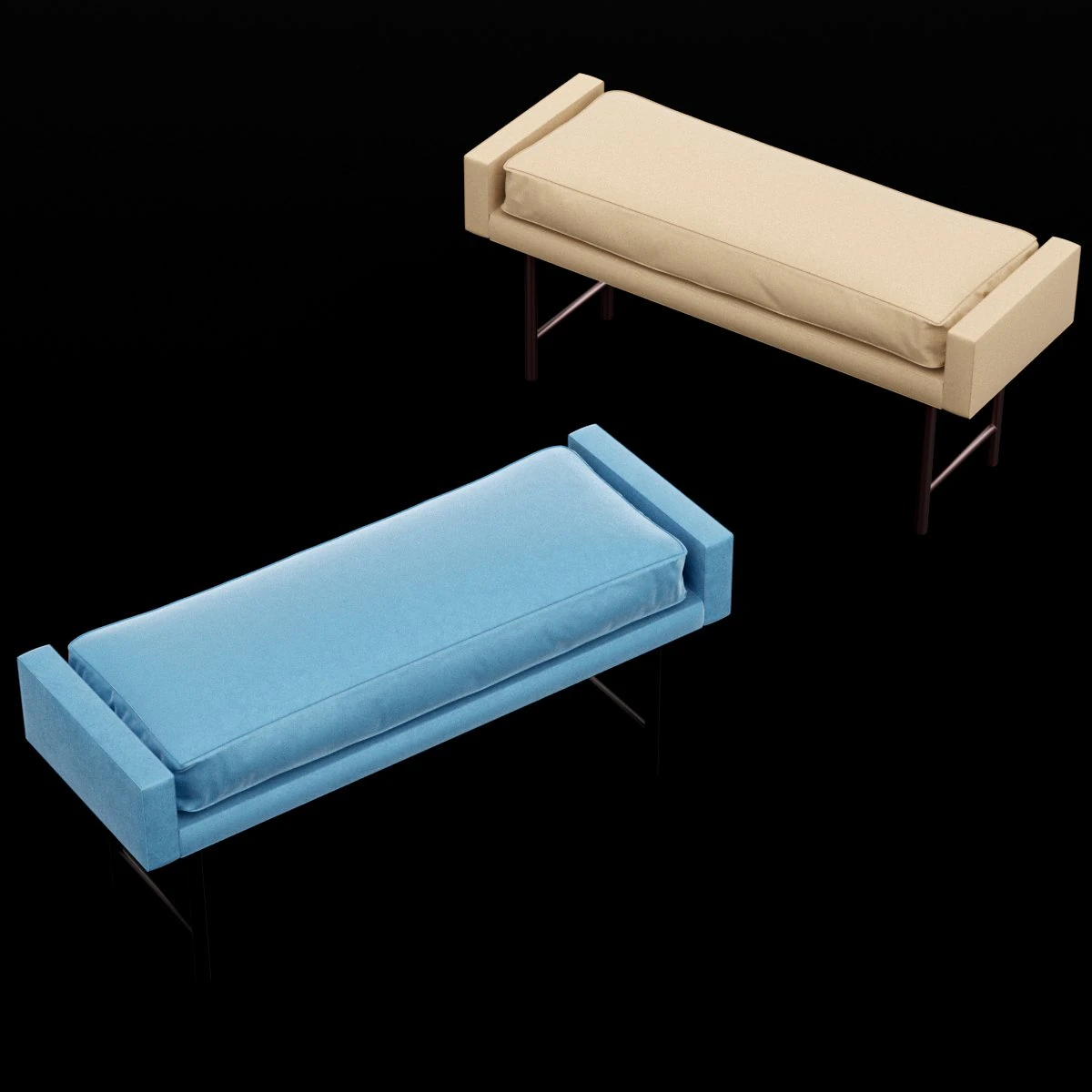 bed bench 5 3D Model .c4d .max .obj .3ds .fbx .stl .blend 