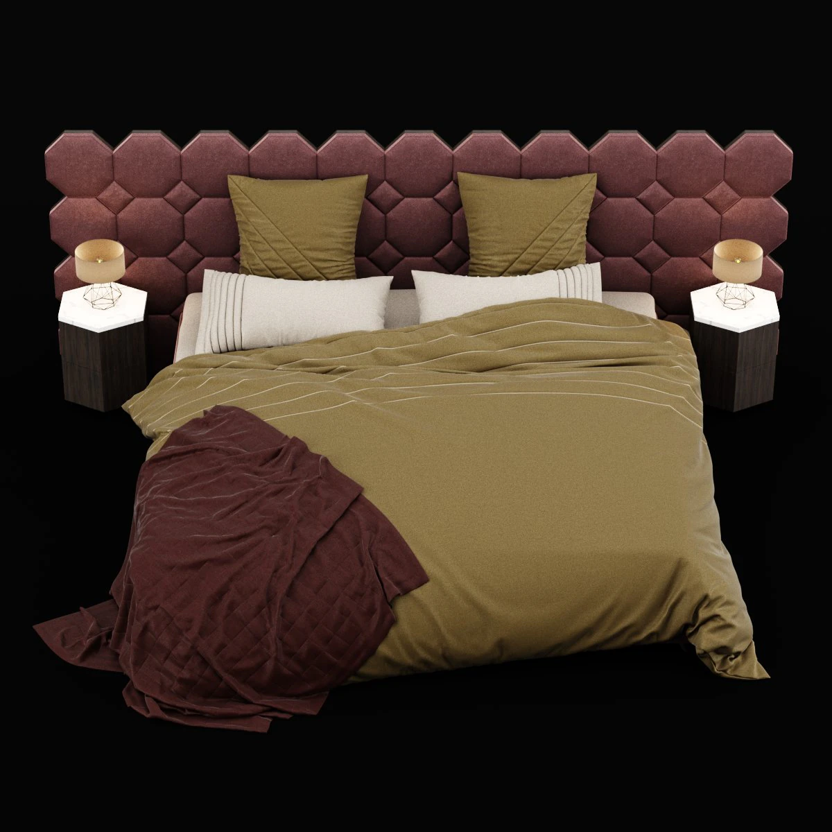 modern bed 11 3D Model .c4d .max .obj .3ds .fbx .stl .blend 