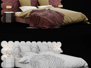 modern bed 11 3D Model