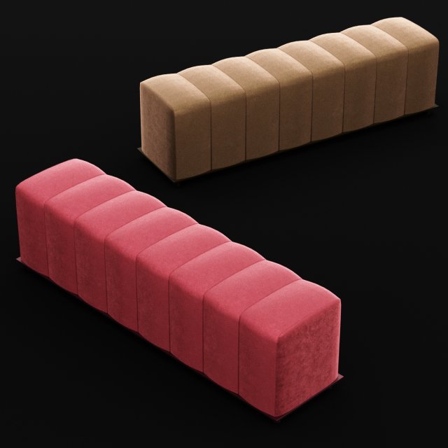 bed bench 5 Model 3D .c4d .max .obj .3ds .fbx .stl .blend 