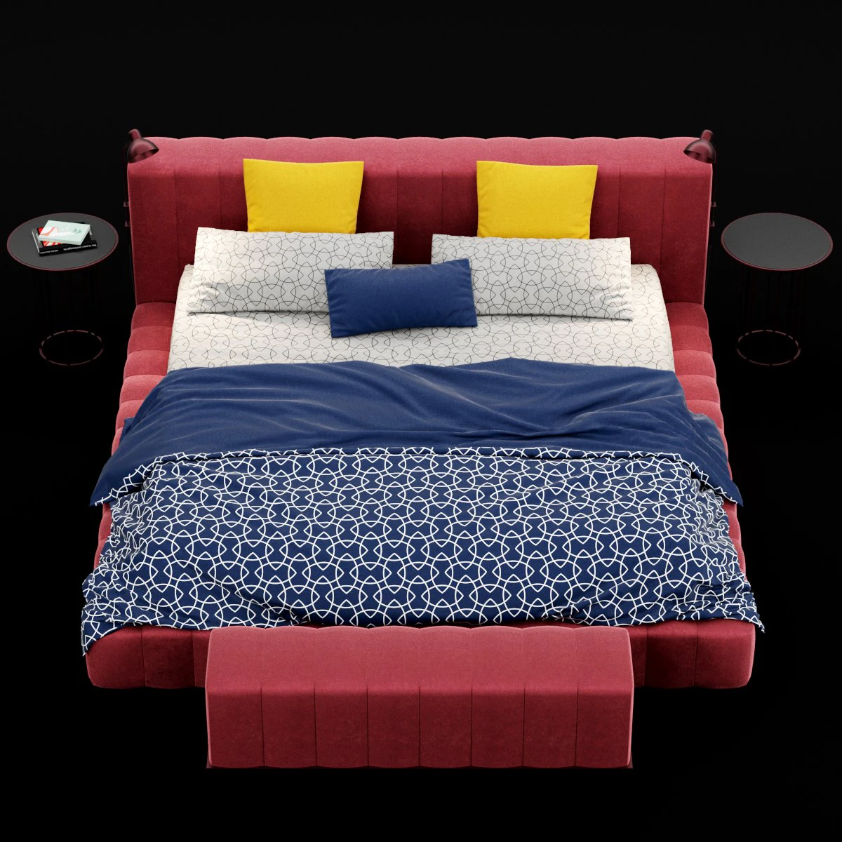 modern bed 12 3D Model .c4d .max .obj .3ds .fbx .stl .blend