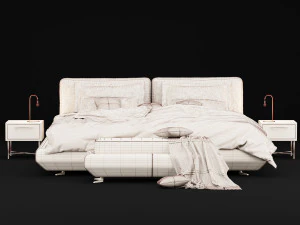 сучасне ліжко 13 3D Модель