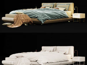сучасне ліжко 13 3D Модель