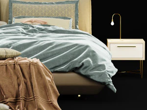 сучасне ліжко 13 3D Модель