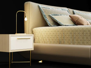 сучасне ліжко 13 3D Модель