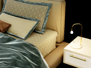 сучасне ліжко 13 3D Модель