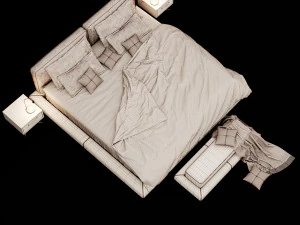 сучасне ліжко 13 3D Модель