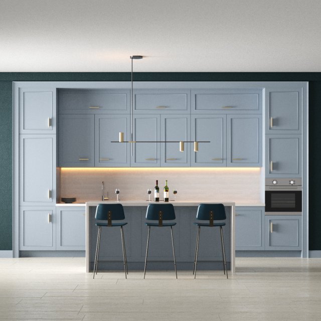 kitchen 1 3D Model .c4d .max .obj .3ds .fbx .stl .blend 