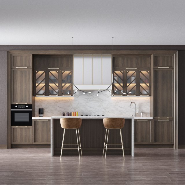 kitchen 2 3D Модель .c4d .max .obj .3ds .fbx .stl .blend 