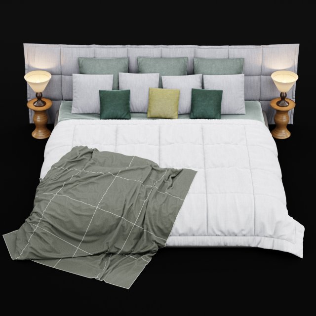 modern bed 14 Modelo 3D .c4d .max .obj .3ds .fbx .stl .blend 