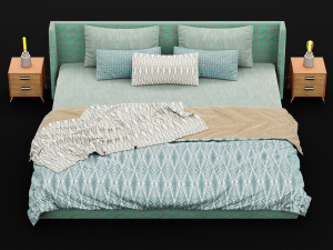 modern bed 16 3Dモデル