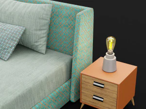 современная кровать 16 3D Модель