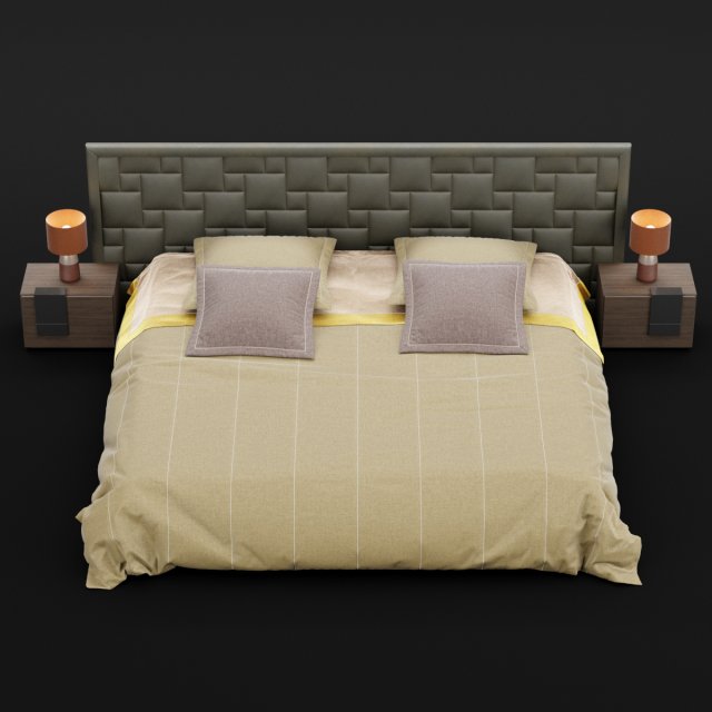 modern bed 16 Modello 3D .c4d .max .obj .3ds .fbx .stl .blend 