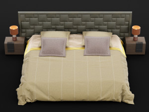 modern bed 16 Model 3D