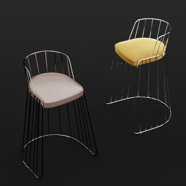 bar chair 3 Model 3D .c4d .max .obj .3ds .fbx .stl .blend 