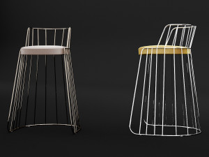 bar chair 3 Model 3D