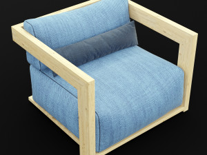 reclaimed wood chair 1 Modelo 3D