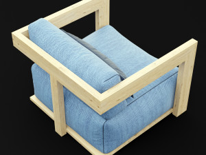 reclaimed wood chair 1 Modelo 3D