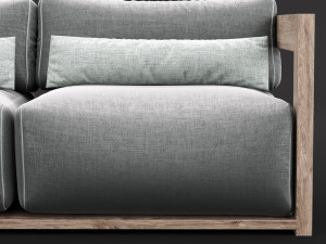reclaimed wood sofa 1 3D Modell