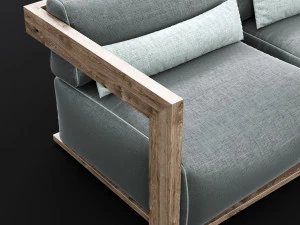 reclaimed wood sofa 1 3D Model