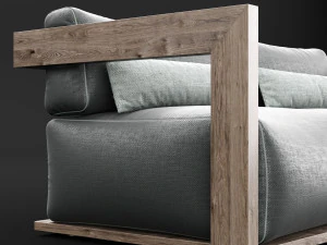 reclaimed wood sofa 1 3D Model