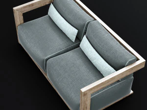 reclaimed wood sofa 1 3D Model