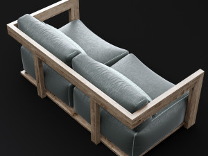 reclaimed wood sofa 1 3D Modell