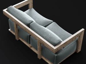 reclaimed wood sofa 1 3D Model